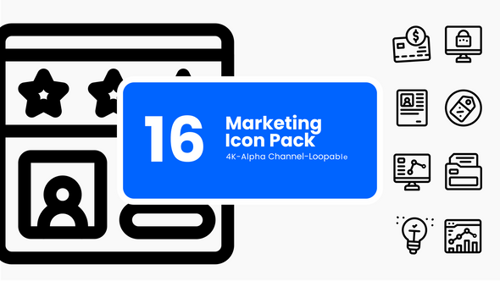 Íconos de Motion Graphics para marketing de resultados: conjunto de líneas animadas