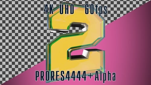 3D Number 2 animation | UHD | 60fps | Alpha channel