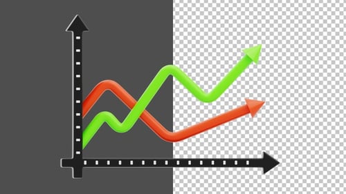 3D Animation of Trend Line | Alpha Channel