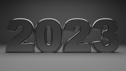 3D Metallic 2023 Year Title Animation
