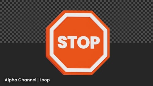 Animación de señal de STOP en 3D | Alpha Loop