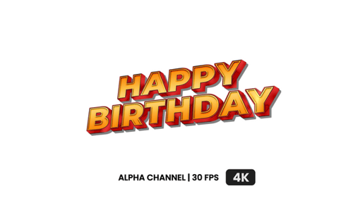 Festive Happy Birthday Text Animation
