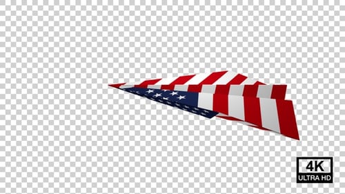 American Flag Paper Airplane Loop Animation