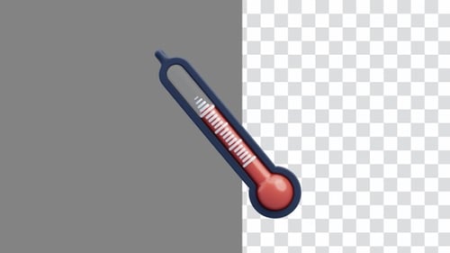 3D Animation of Thermometer Temperature Measurement and Monitoring | Alpha Channel
