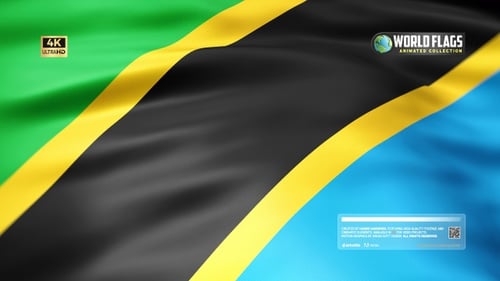 Tanzania National Flag Waving in Realistic Fabric Motion