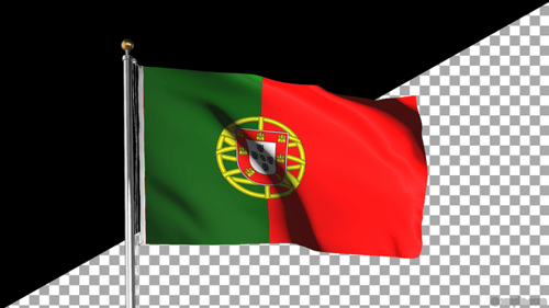 Portugal Flag Waving Animation