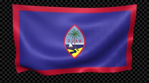 Guam Flag Waving Animation with Alpha Channel