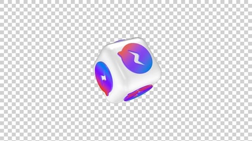 Messenger Icon On 3D Box