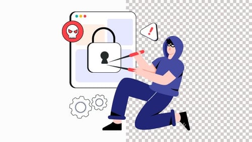Cyber Attack Animation Alpha Channel