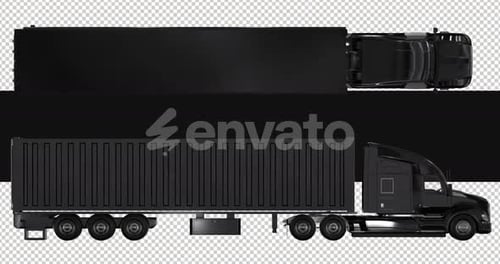 Pack Of 2 Speeding Semi Trucks Animations On Alpha Loop