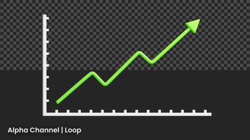Animation d'un graphique infographique 3D ascendant | Alpha Loop
