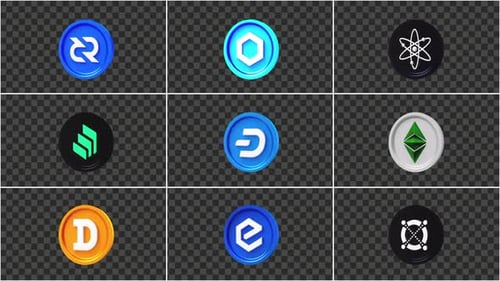 Animated 3D Cryptocurrency Coin Icons Pack