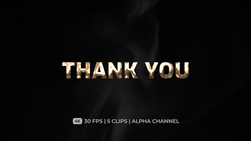 Animated Metallic Thank You Text Reveal