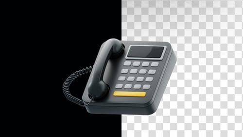 Office telephone with keypad 3d animation