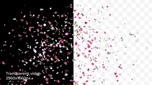 Festive Pink and Silver Confetti Explosion