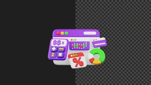 3D Finance and Accounting Website Animation | 4K Alpha Loop