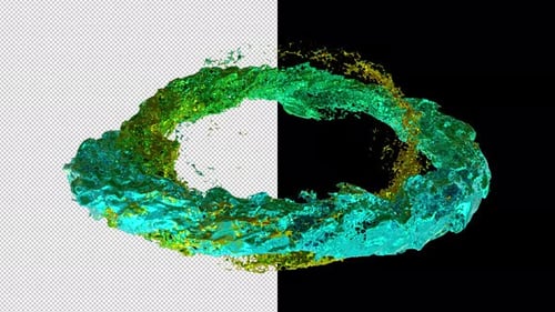 Colorful Liquid Swirl on Transparent Background