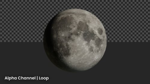 Animação 3D de rotação da lua | Alpha Loop