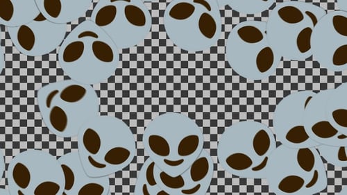 Animated Sci-Fi Alien Head Pattern Background