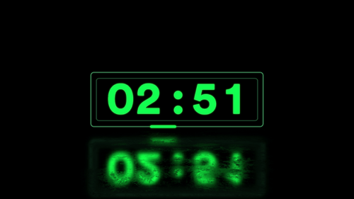 Relógio digital de contagem regressiva de 3 minutos, mudança de cor de três minutos com animação de caixa
