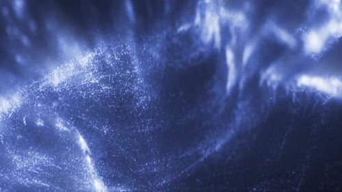 Dynamic Blue Particle Cloud Logo Reveal