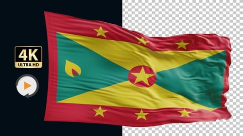 Flagge Grenadas 4K Loop Alpha