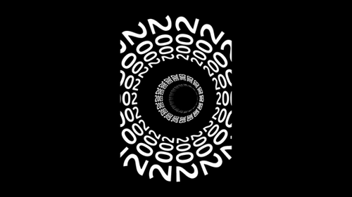Vertical video 2000 to 2024 year countdown time tunnel animation