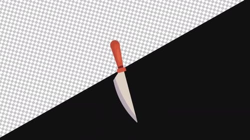 Cuchillo de cocina animado | Alpha Channel