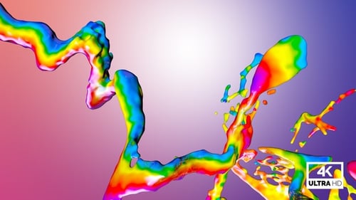Rainbow Liquid Splash Colorful Fluid Paint Reveal