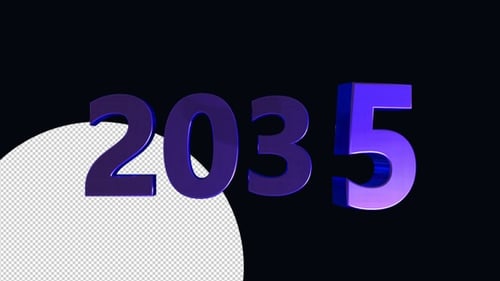 3D New Year Blue 2035 Alpha