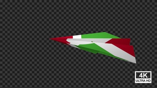 Burundi Flag Paper Airplane Rotating Animation