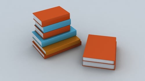 Animated Stacks of Books Arranging and Falling