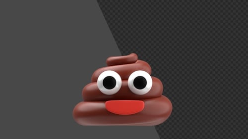 3D Animation of Poop Emoji | Alpha Channel