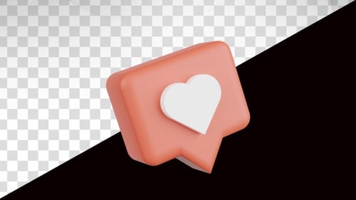 3D Animation of Bubble Chat Love Heart Shape