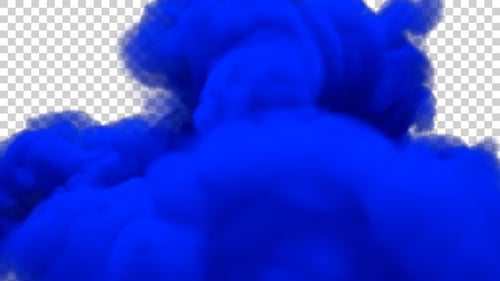 Fluid Blue Smoke Reveal Transition Effect