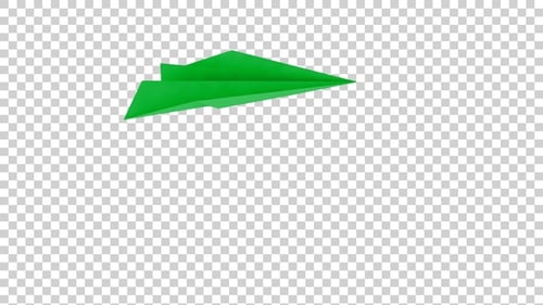 Paper Plane Flying On The Air Green