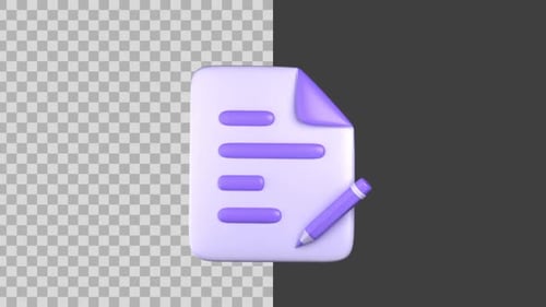 3D Animated Edit Document Icon