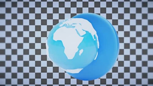 Animated Globe Emoji Alpha Channel