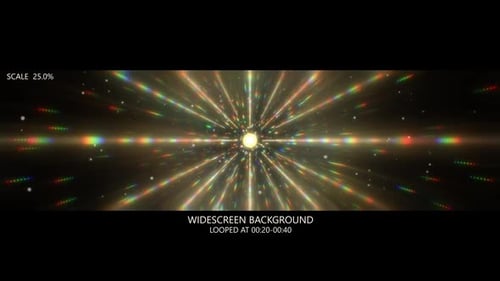 Abstract Widescreen Light Rays Particles Background Loop