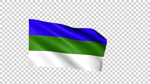 Komi Republic National Flag Waving Animation