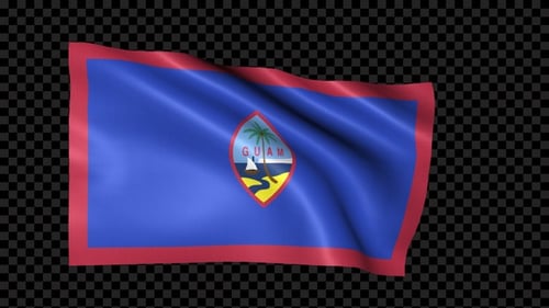 Realistic Waving Guam Flag Animation