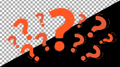 Animation en forme de points d'interrogation orange | Boucle de superposition Bright Quiz