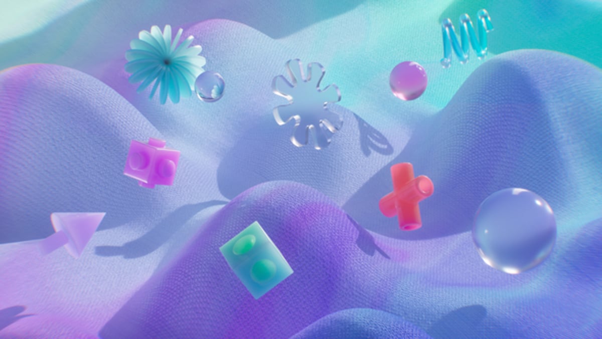 Floating Colorful Geometric Objects And Flowing Shape Motion Design ...