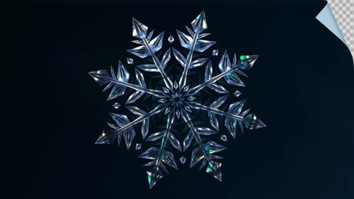 Glass Snowflake Rotation | 4K Seamless Loop | Crystal Ice Animation