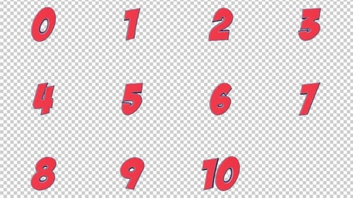 Comic Numbers Package, Loopable on Alpha Channel