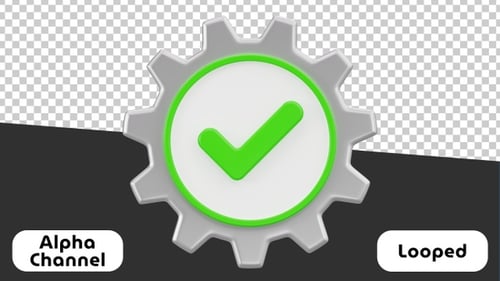 Check Mark 3D Animation – Approval and Success Symbol Visual | Alpha Channel