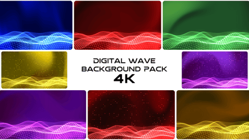 Pack d'animation numérique en arrière-plan Wave