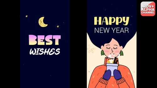 Hand-Drawn Festive Vertical Greetings Animation Pack