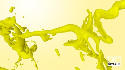 Abstract Fluid Lime Green Paint Splashes Transition