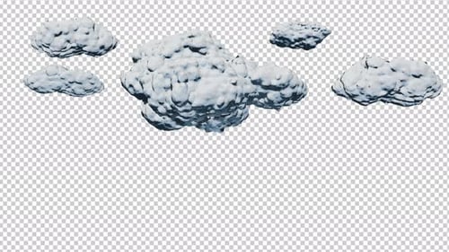 Stylized Cartoon Clouds Floating Down Motion Graphic